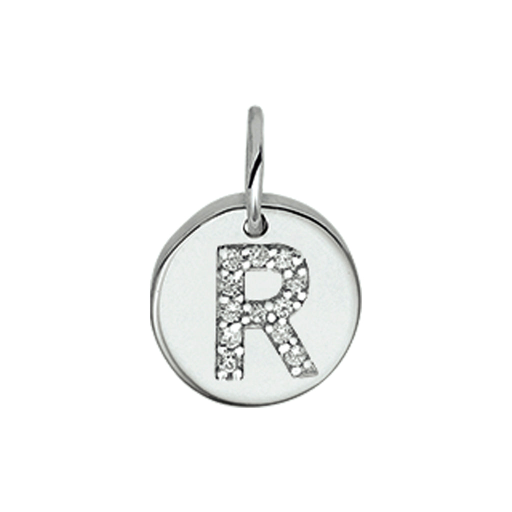 Hanger letter zirkonia zilver gerhodineerd
