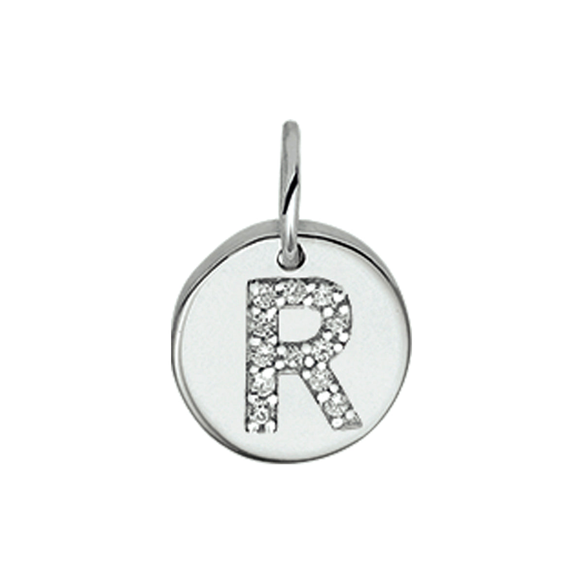 Hanger letter zirkonia zilver gerhodineerd