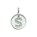 Hanger letter zirkonia zilver gerhodineerd