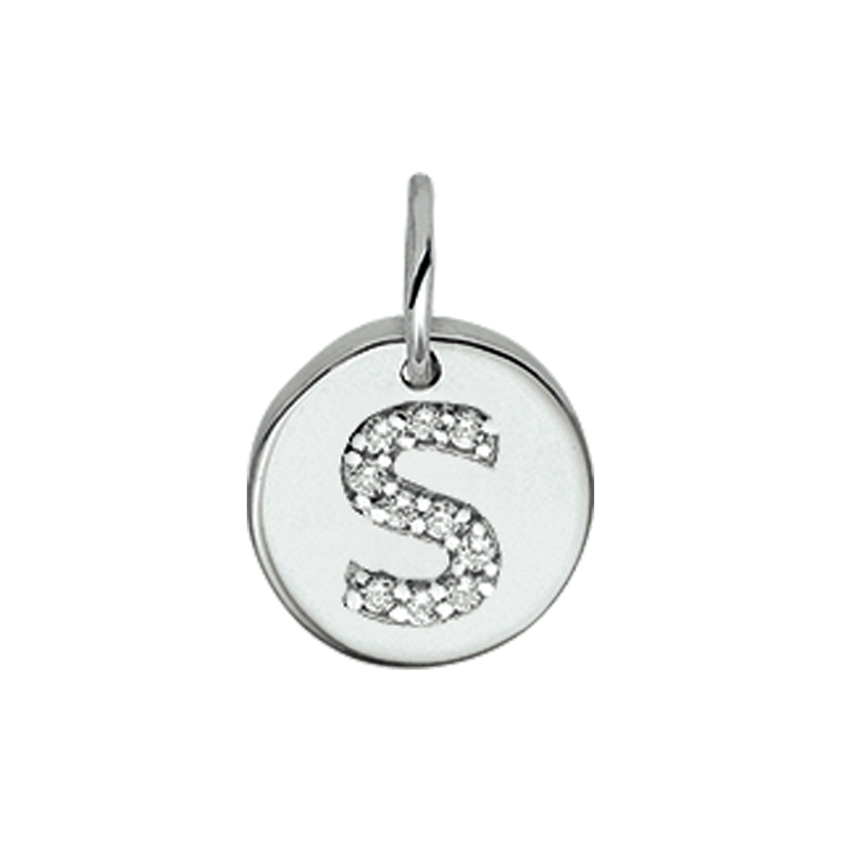 Hanger letter zirkonia zilver gerhodineerd