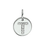 Hanger letter zirkonia zilver gerhodineerd