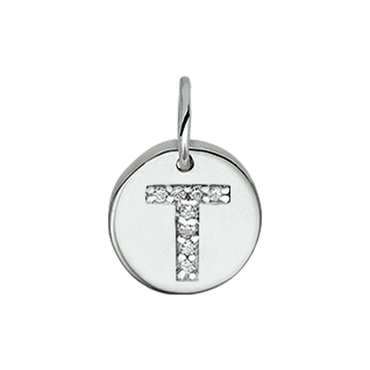 Hanger letter zirkonia zilver gerhodineerd