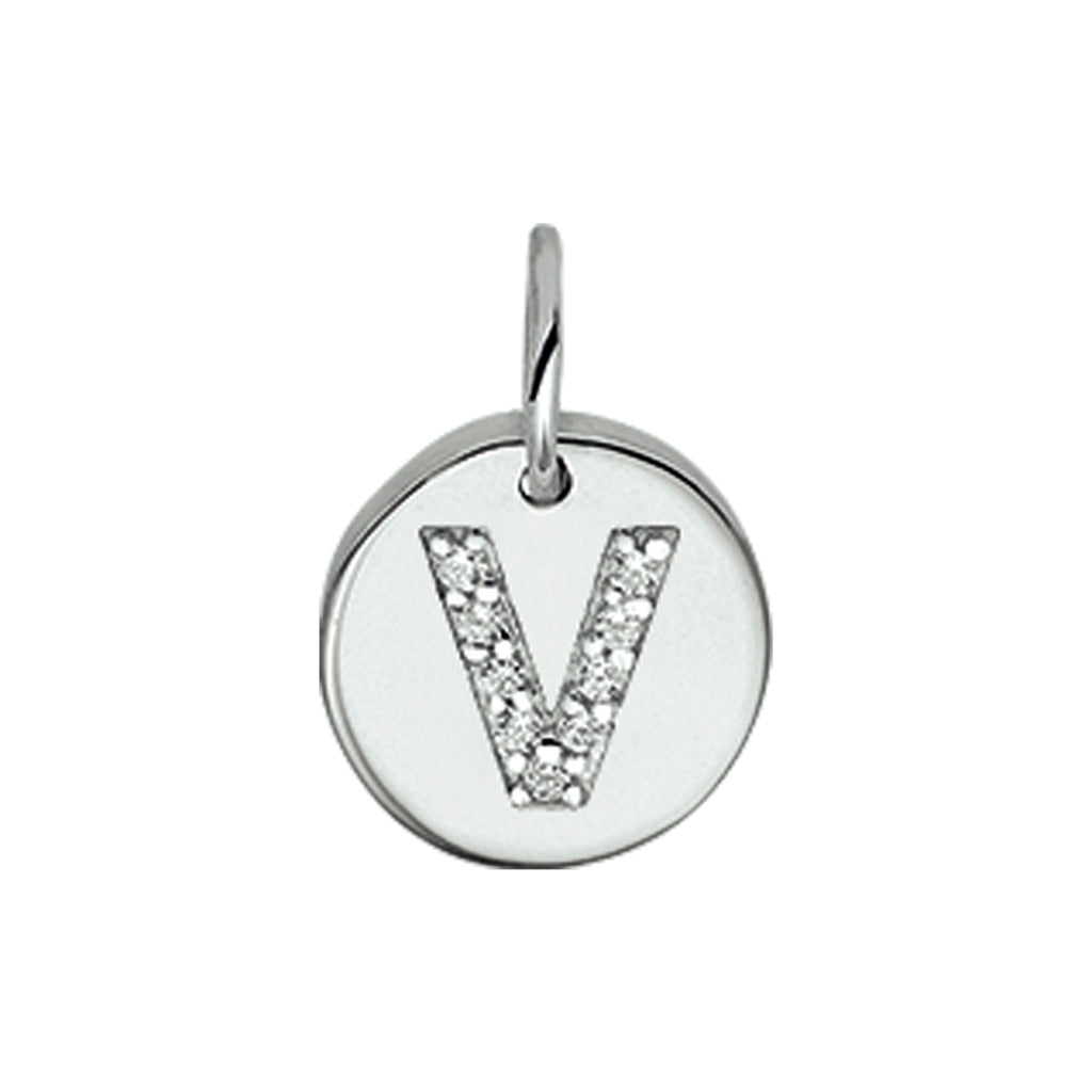 Hanger letter zirkonia zilver gerhodineerd