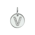 Hanger letter zirkonia zilver gerhodineerd