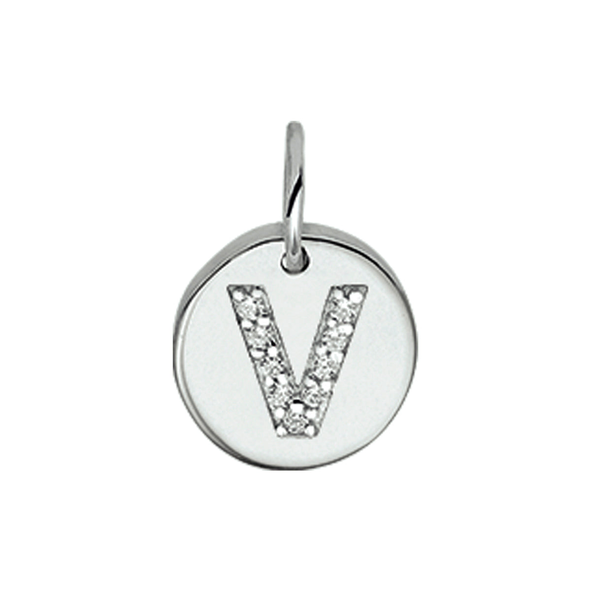 Hanger letter zirkonia zilver gerhodineerd