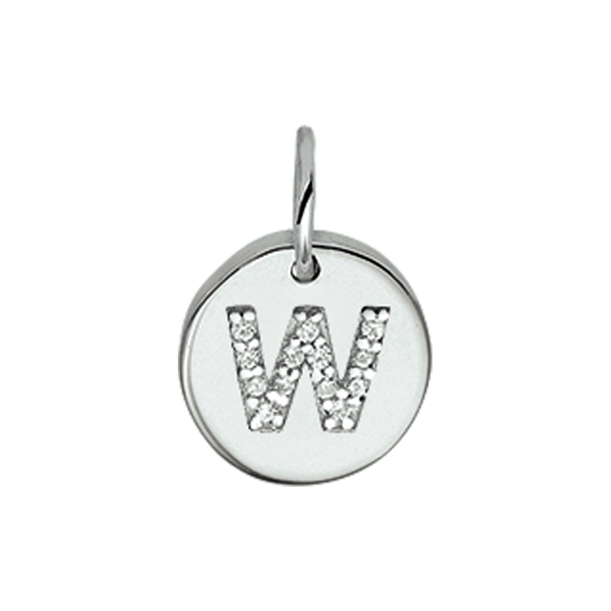 Hanger letter zirkonia zilver gerhodineerd