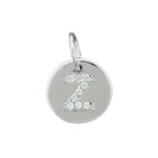 Hanger letter zirkonia zilver gerhodineerd