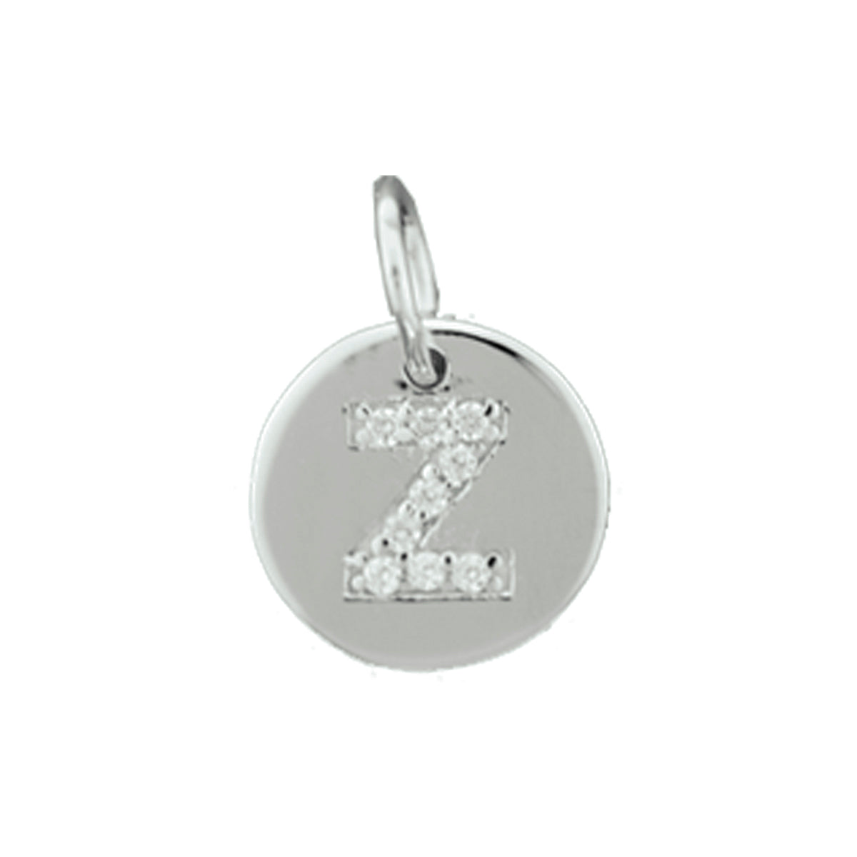 Hanger letter zirkonia zilver gerhodineerd