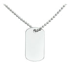 Graveercollier met dogtag zilver gerhodineerd
