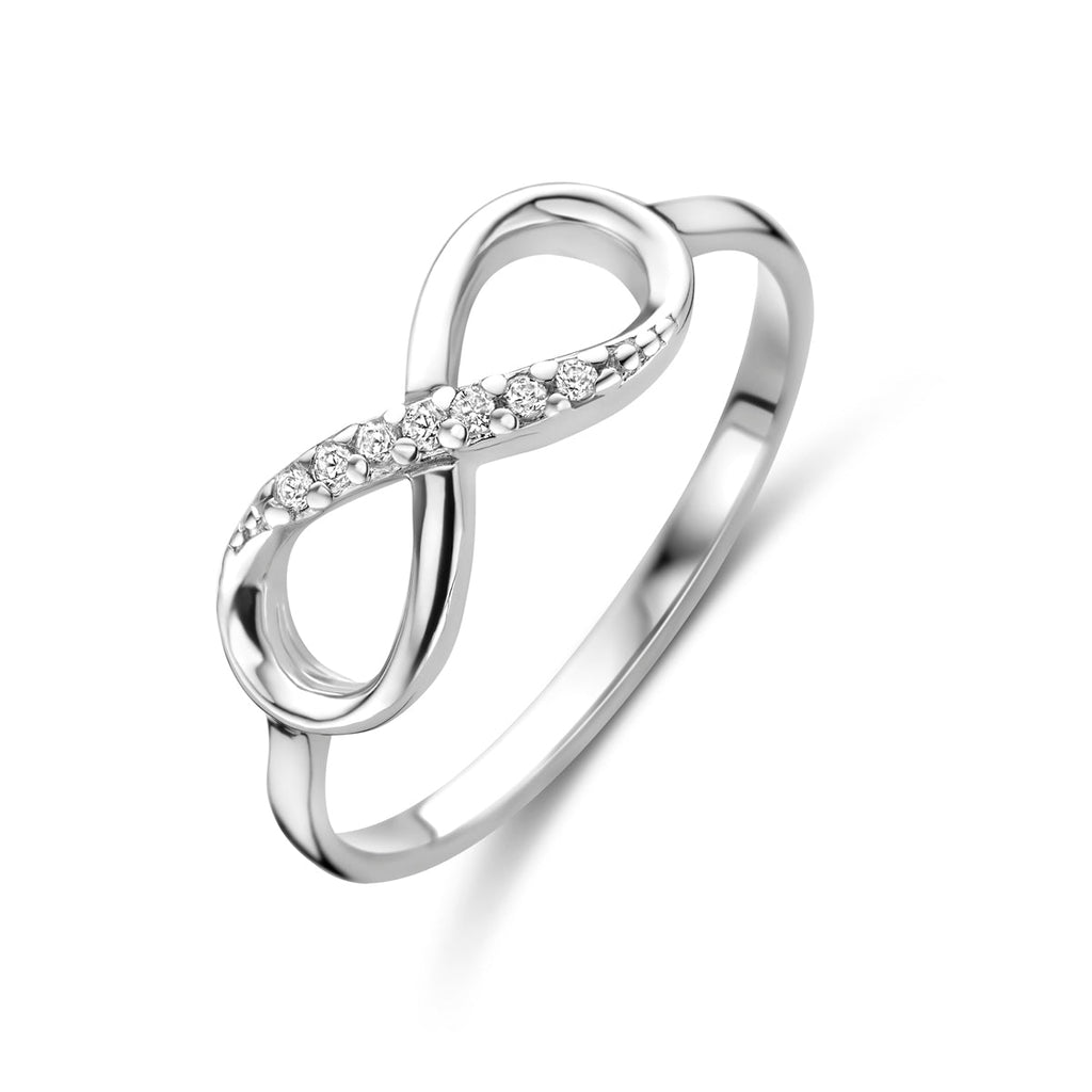 Ring infinity zirkonia zilver gerhodineerd