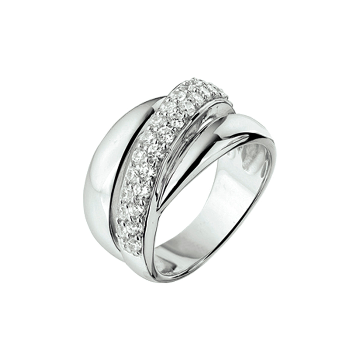 Ring zirkonia zilver gerhodineerd