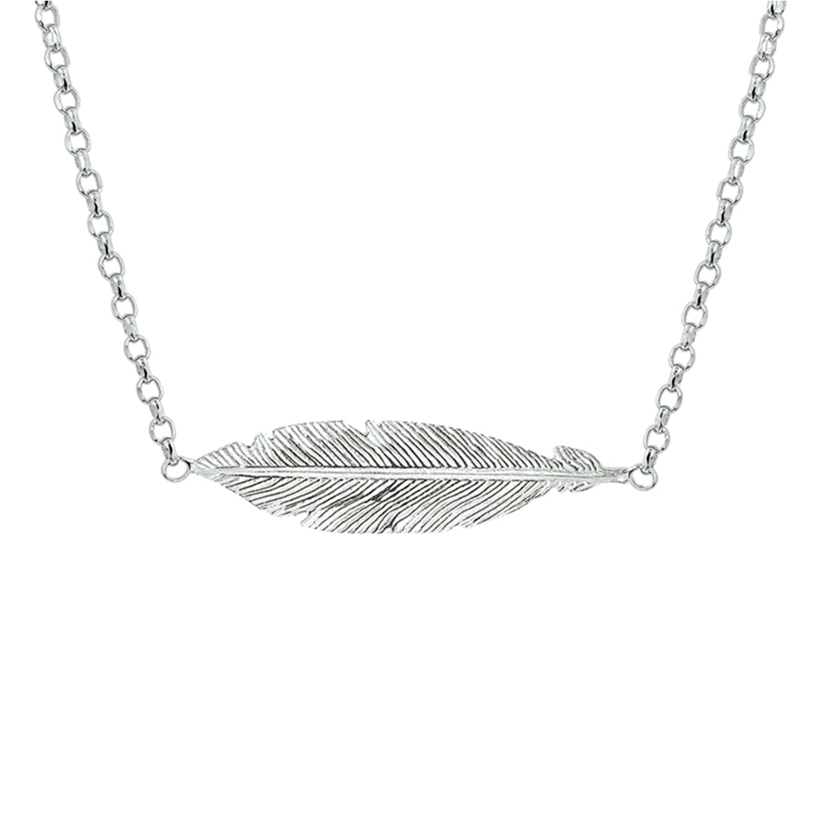 Collier veer 40,5 + 3 cm zilver gerhodineerd