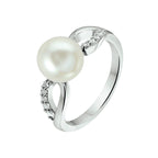 Ring parel en zirkonia zilver gerhodineerd