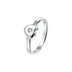 Ring hart en zirkonia zilver gerhodineerd