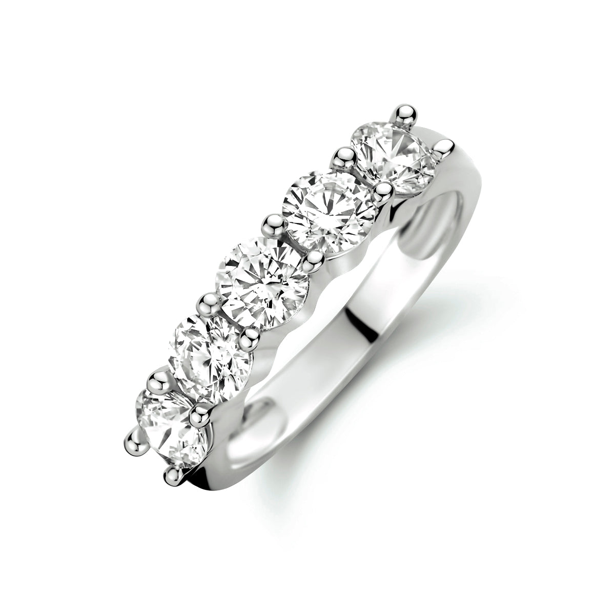 Ring zirkonia zilver gerhodineerd