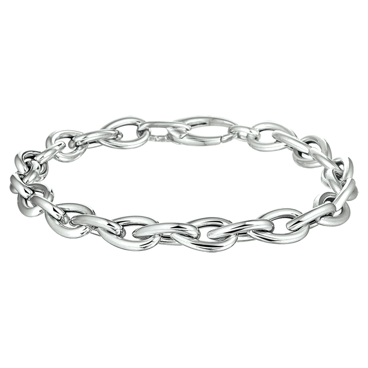 Armband 7 mm 20 cm zilver gerhodineerd