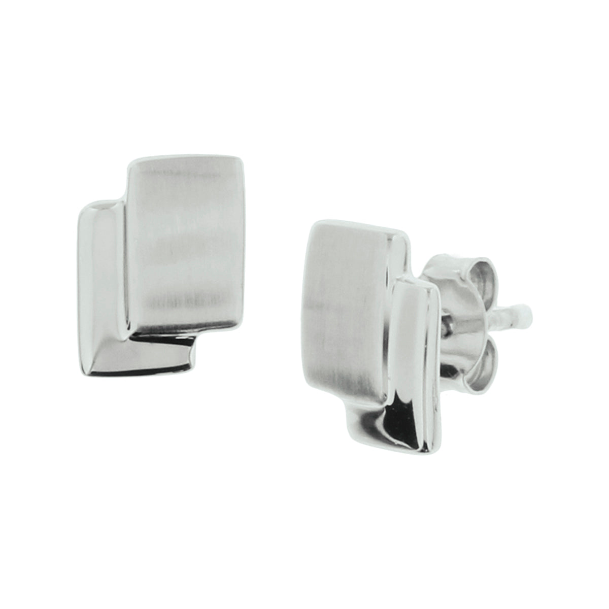 Oorknoppen poli/mat zilver gerhodineerd