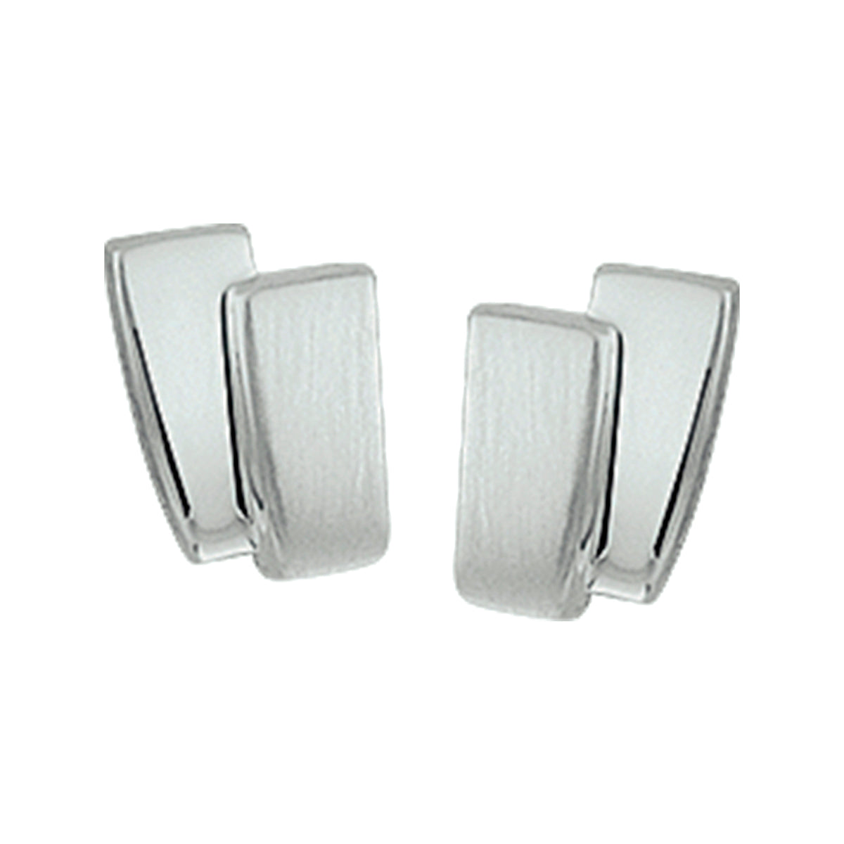 Oorknoppen poli/mat zilver gerhodineerd