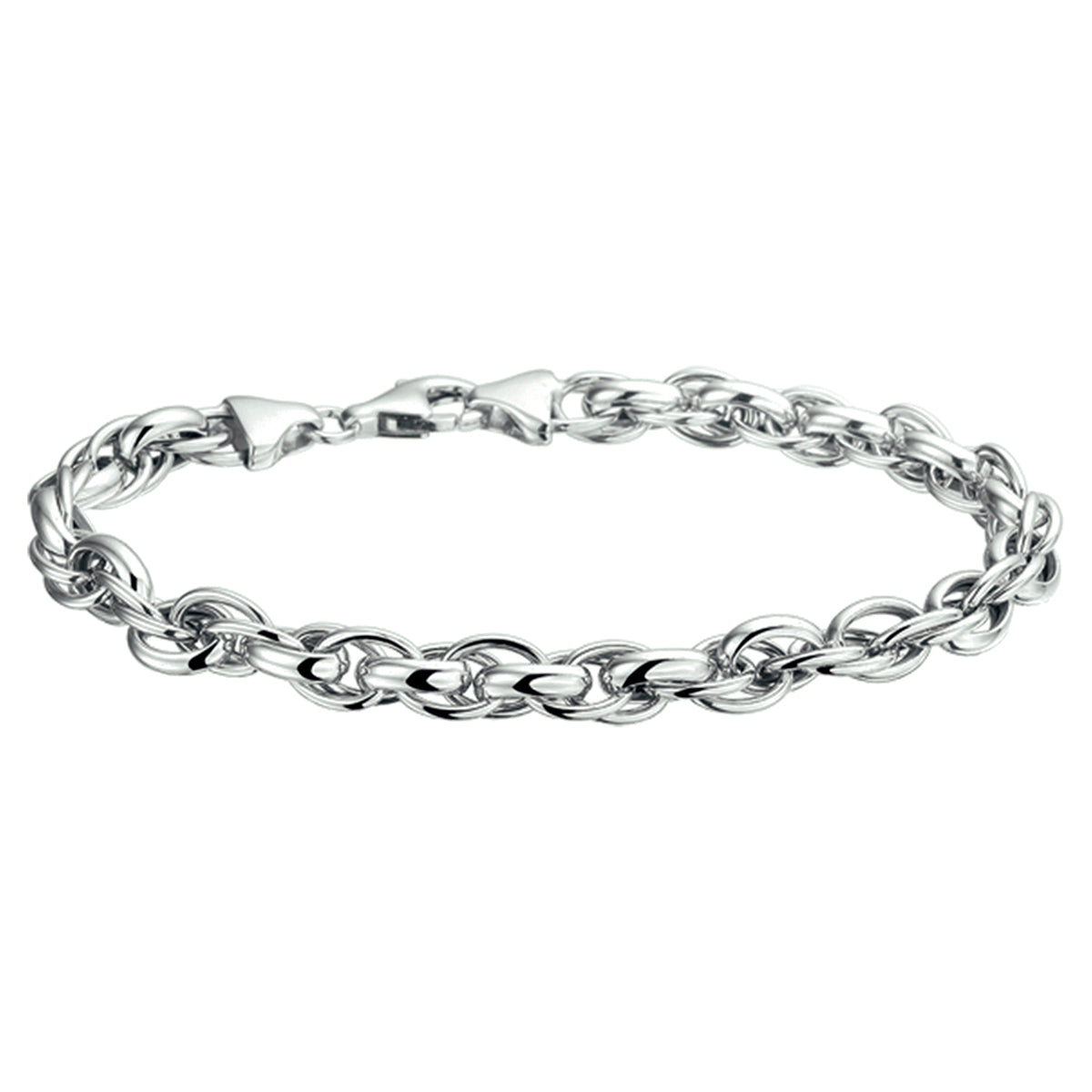 Armband 6,5 mm zilver gerhodineerd