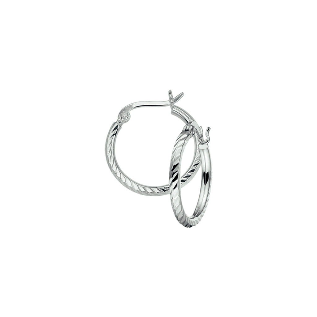 Oorringen gediamanteerd zilver gerhodineerd