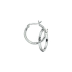 Oorringen gediamanteerd zilver gerhodineerd