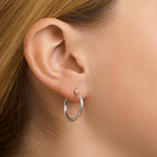 Oorringen gediamanteerd zilver gerhodineerd