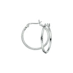 Oorringen gediamanteerd zilver gerhodineerd