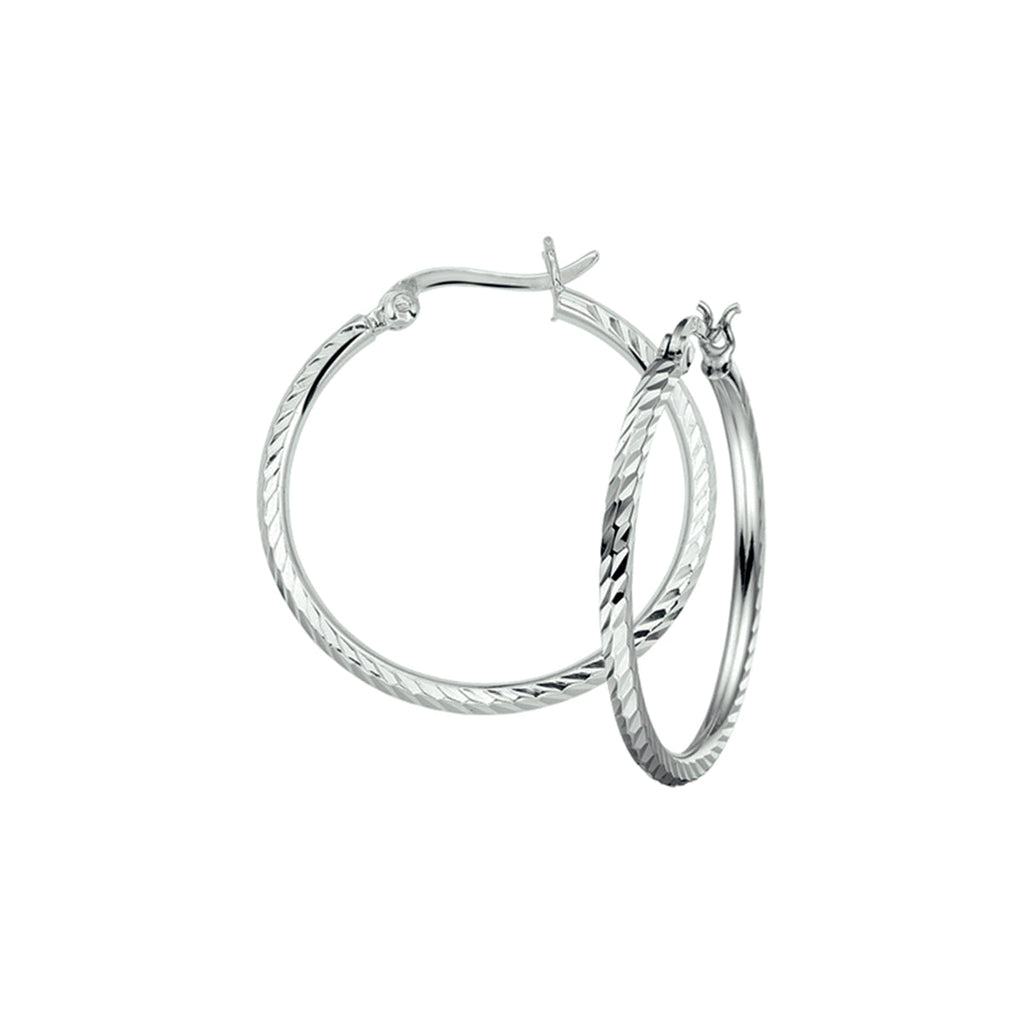 Oorringen gediamanteerd zilver gerhodineerd