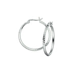 Oorringen gediamanteerd zilver gerhodineerd