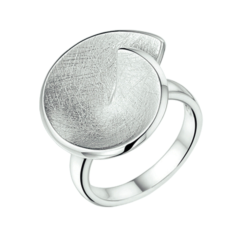 Ring gescratcht zilver gerhodineerd
