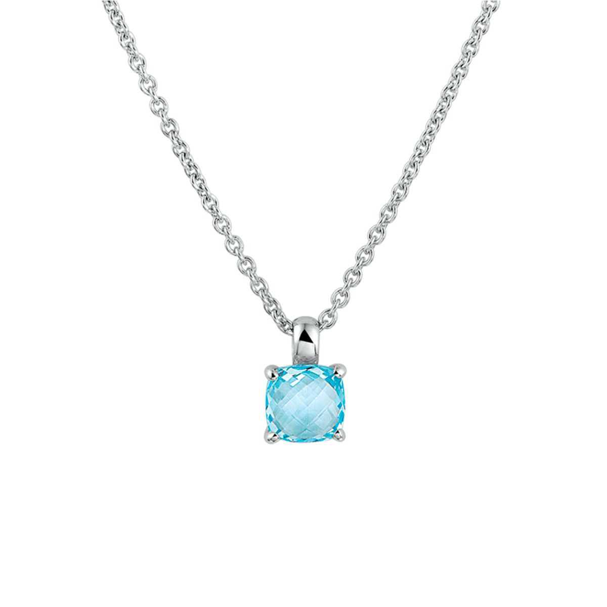 Collier topaas 41 + 4 cm zilver gerhodineerd