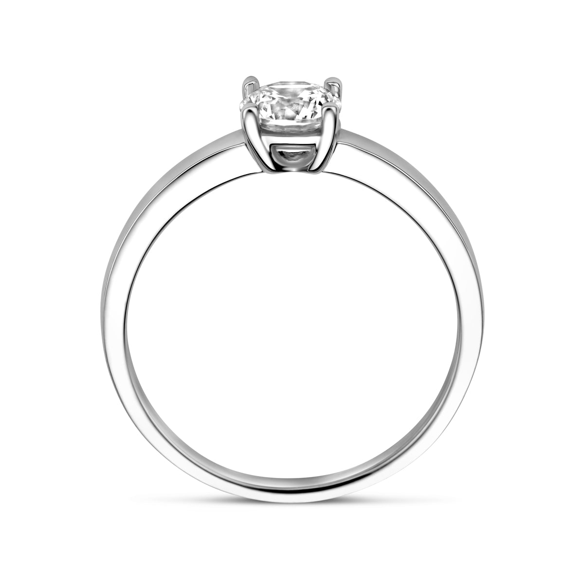 Ring zirkonia zilver gerhodineerd