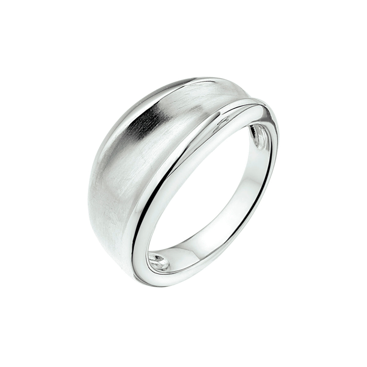 Ring gescratcht zilver gerhodineerd