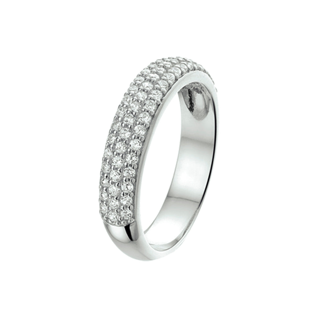Ring zirkonia zilver gerhodineerd