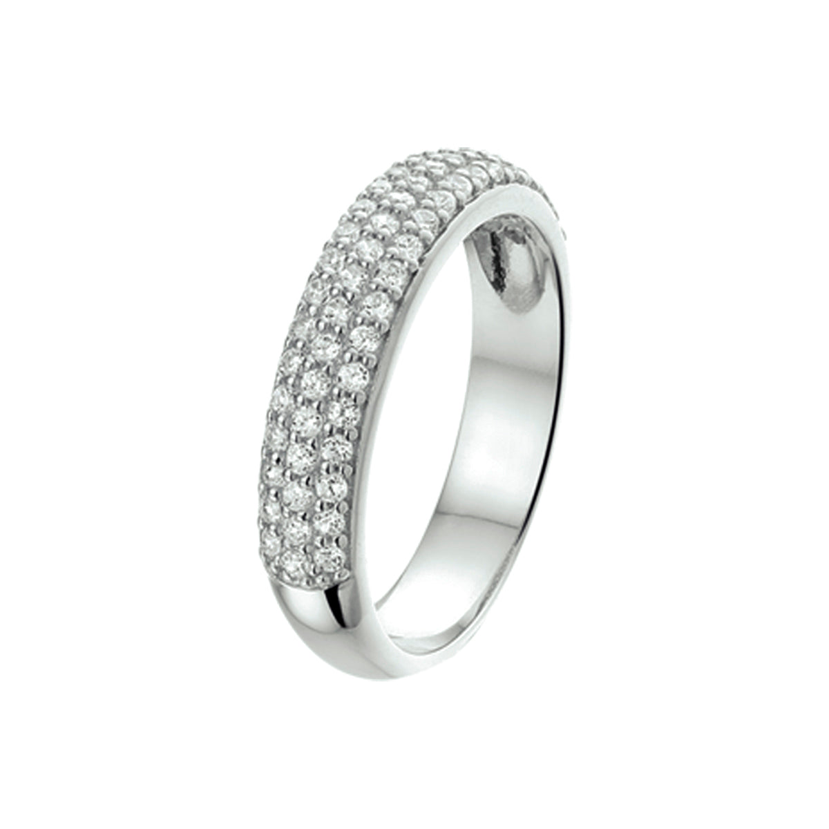Ring zirkonia zilver gerhodineerd