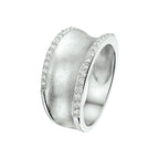 Ring zirkonia gescratcht zilver gerhodineerd