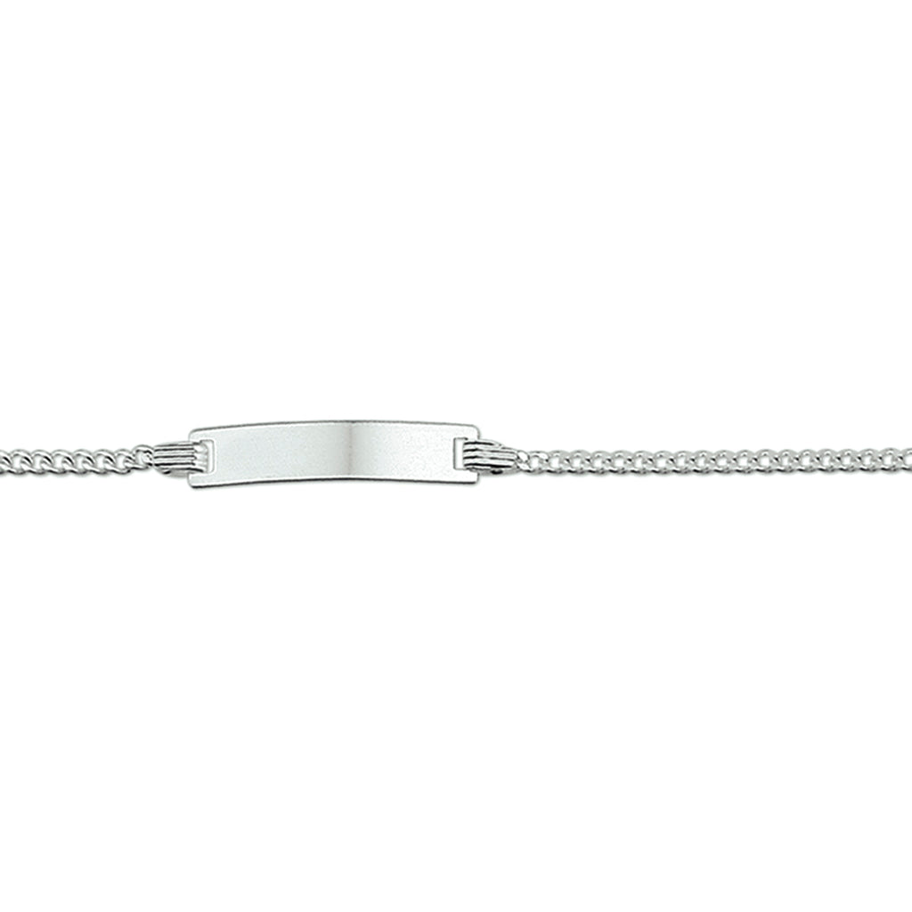 Graveerarmband gourmette 4-zijdes geslepen plaat 4,2 mm zilver gerhodineerd