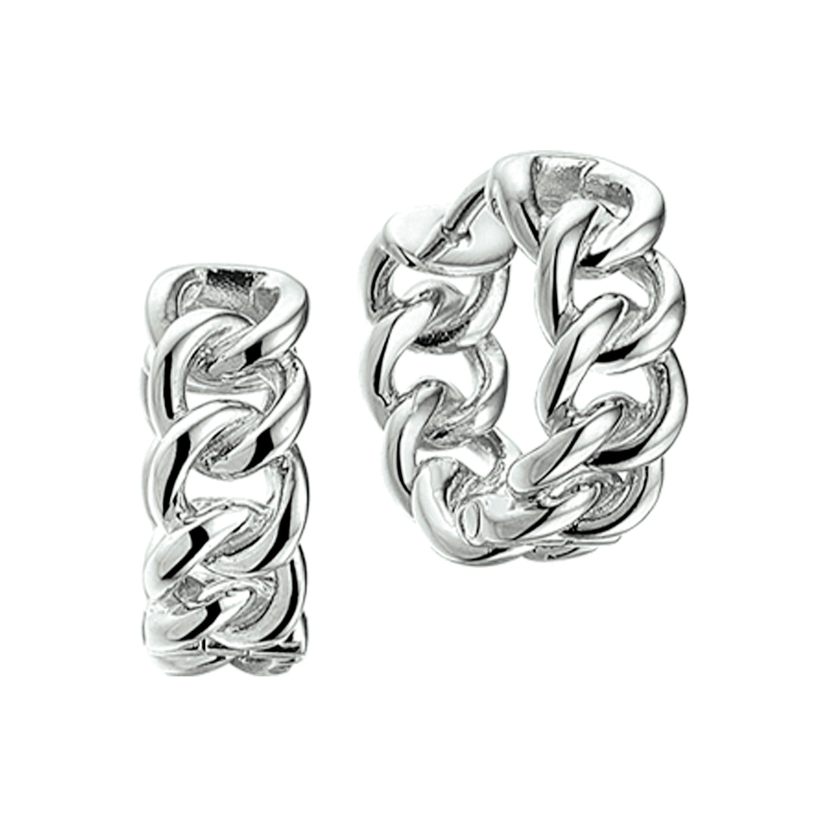 Klapoorringen gourmet 16,5 x 6,5 mm zilver gerhodineerd