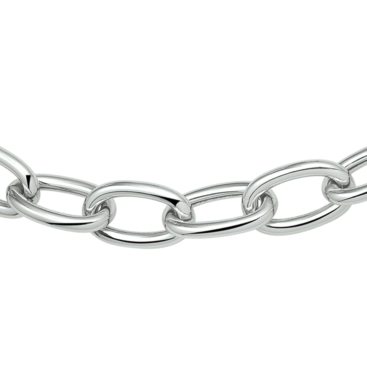 Collier anker 11 mm 48 cm zilver gerhodineerd