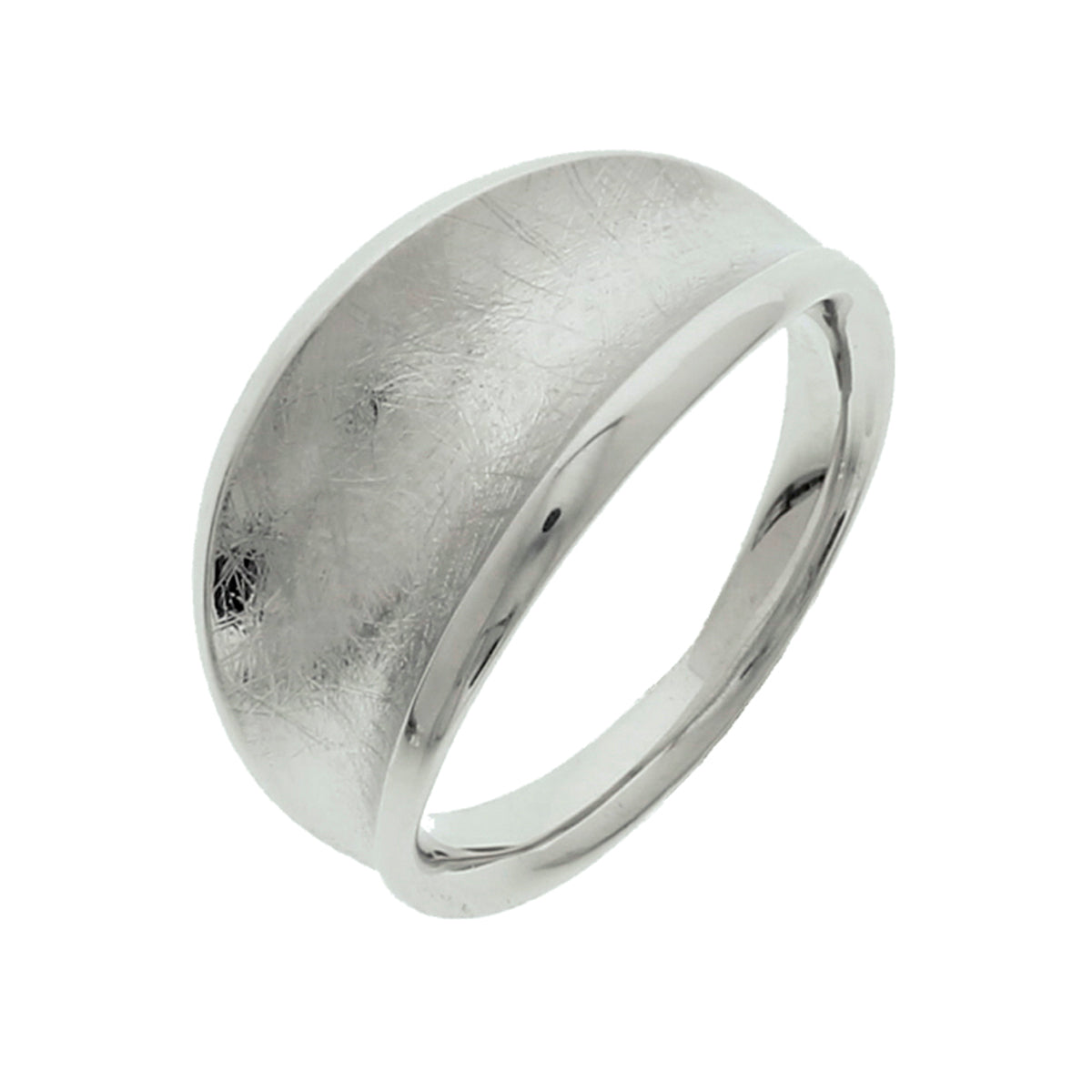 Ring gescratcht poli/mat zilver gerhodineerd