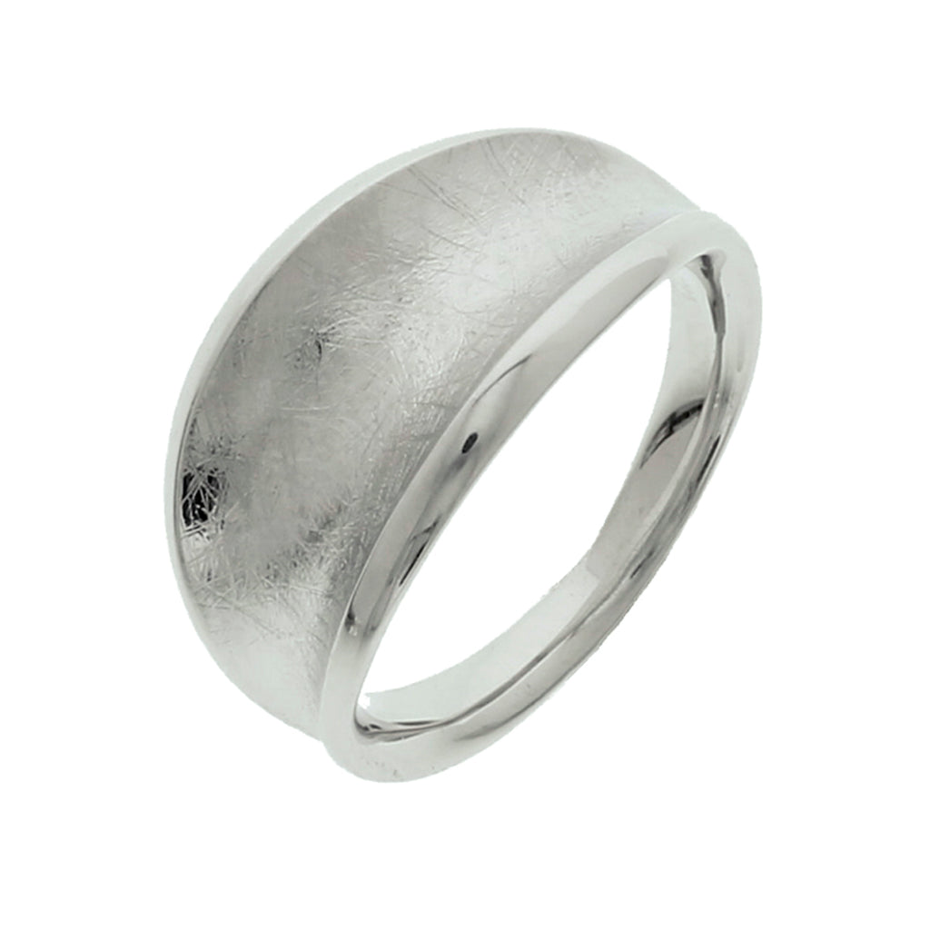 Ring gescratcht poli/mat zilver gerhodineerd