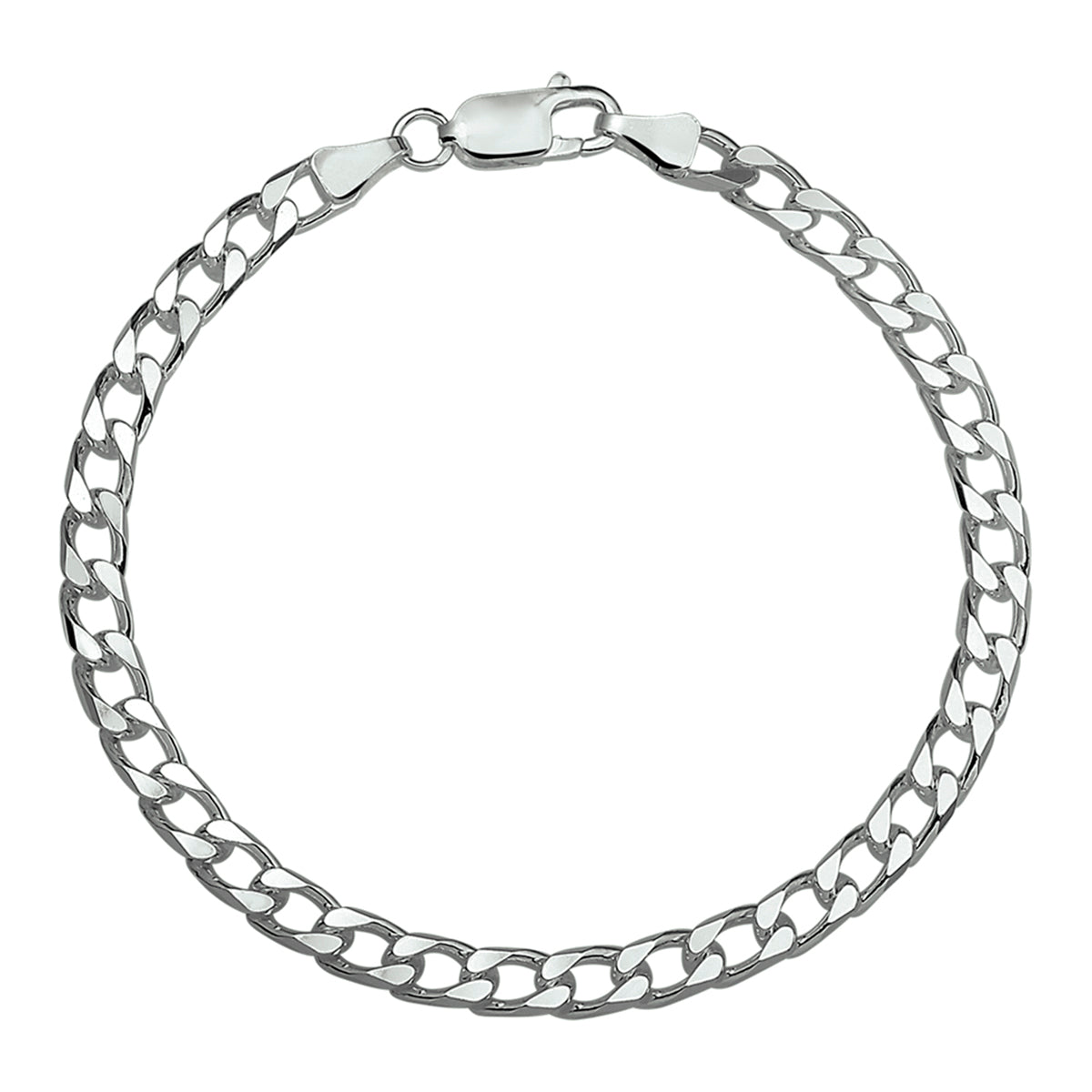 Armband geslepen gourmet 5,0 mm 20 cm zilver gerhodineerd