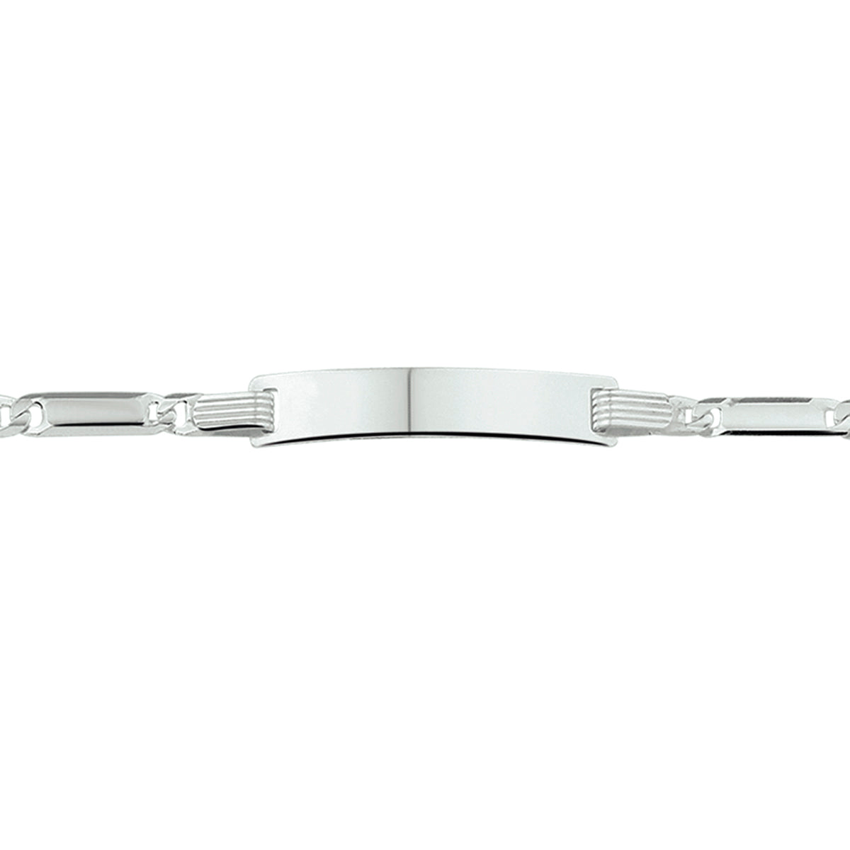 Graveerarmband anker plaat 5,0 mm 14-16 cm zilver gerhodineerd