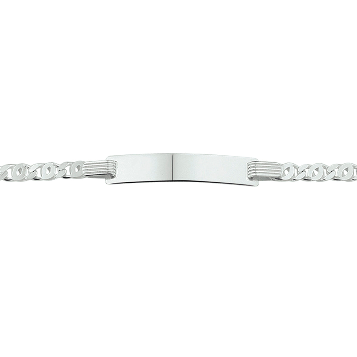 Graveerarmband valkenoog plaat 5,0 mm 14-16 cm zilver gerhodineerd