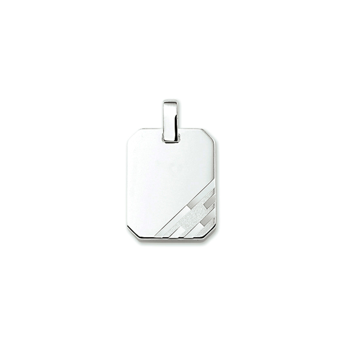 Graveerhanger poli/mat zilver gerhodineerd