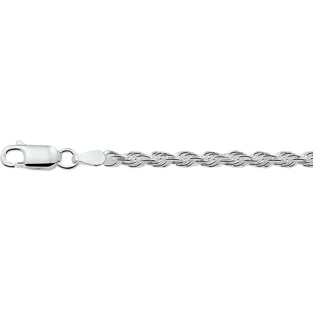 Collier koord 3,0 mm 45 cm zilver gerhodineerd