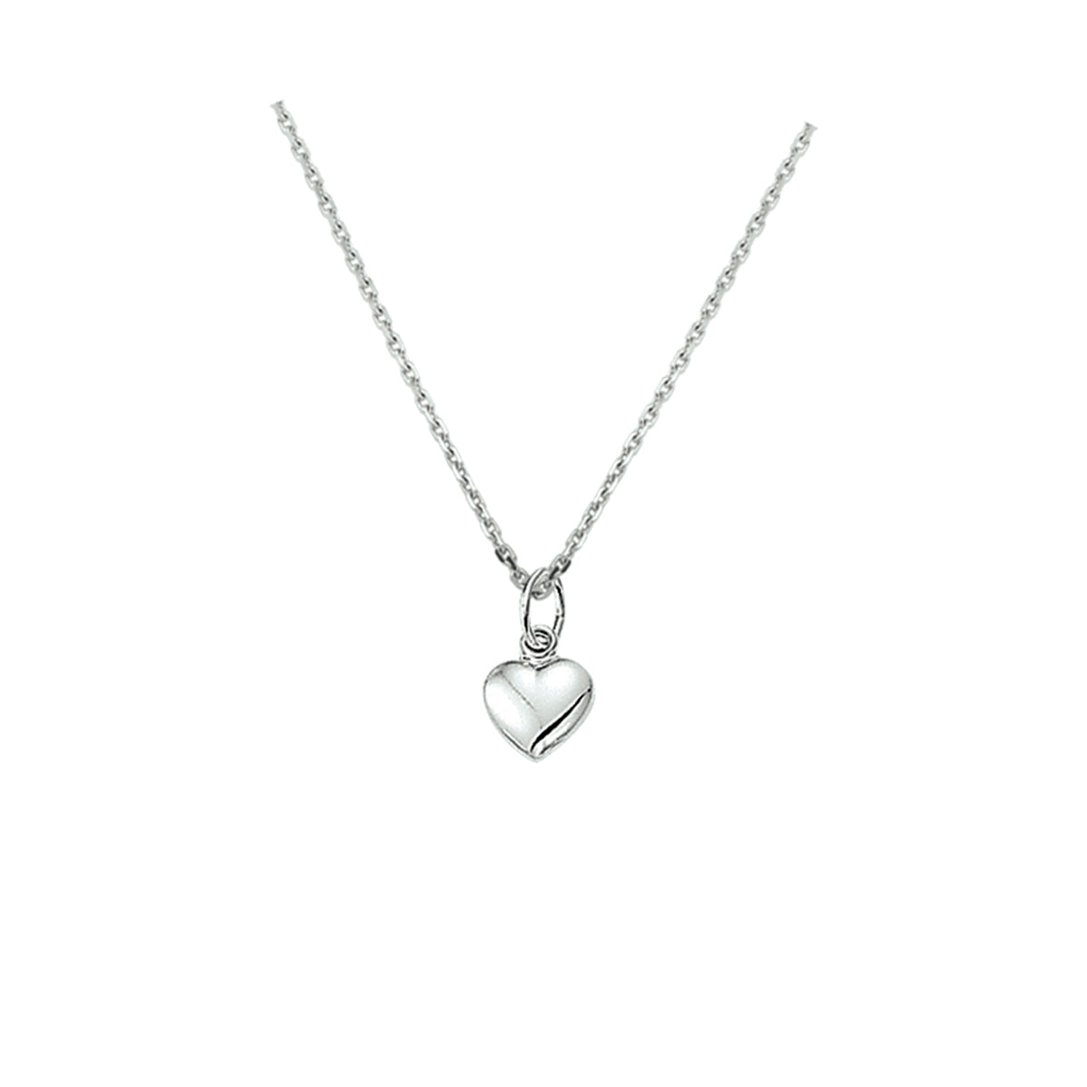 Collier hart 1,3 mm 41 + 4 cm zilver gerhodineerd