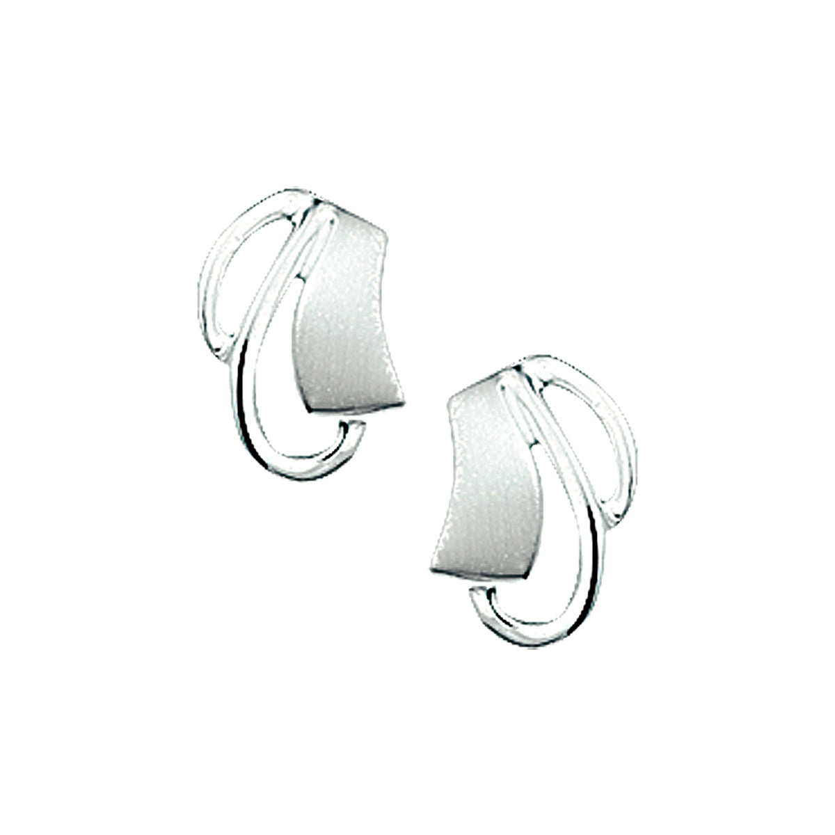 Oorknoppen poli/mat zilver gerhodineerd