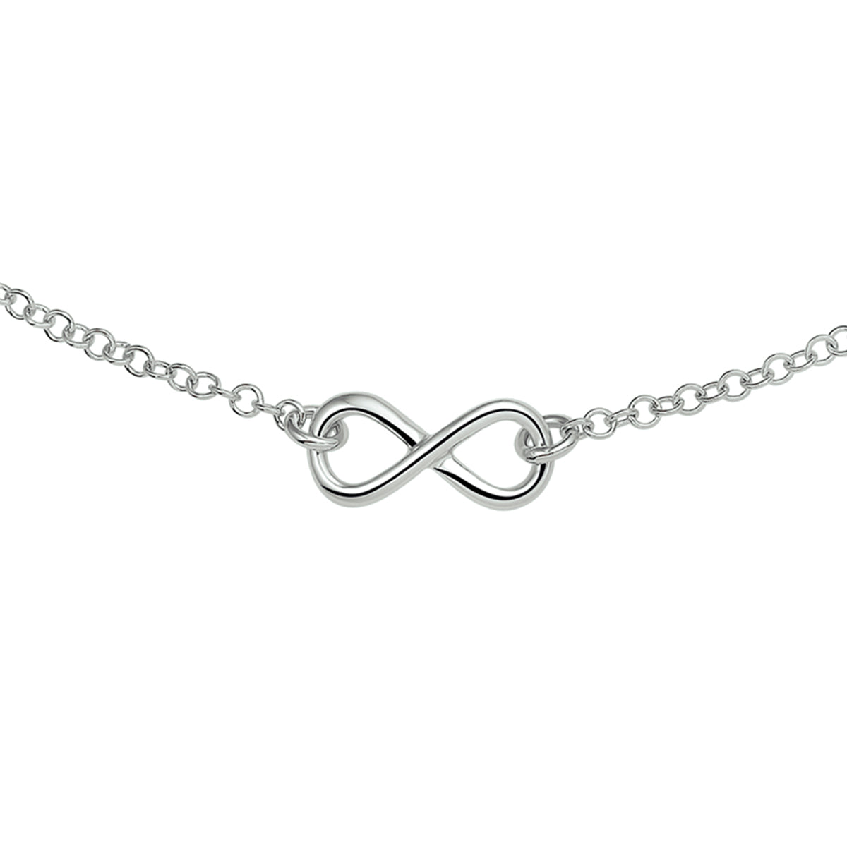 Collier infinity 2,1 mm 40 + 4 cm zilver gerhodineerd