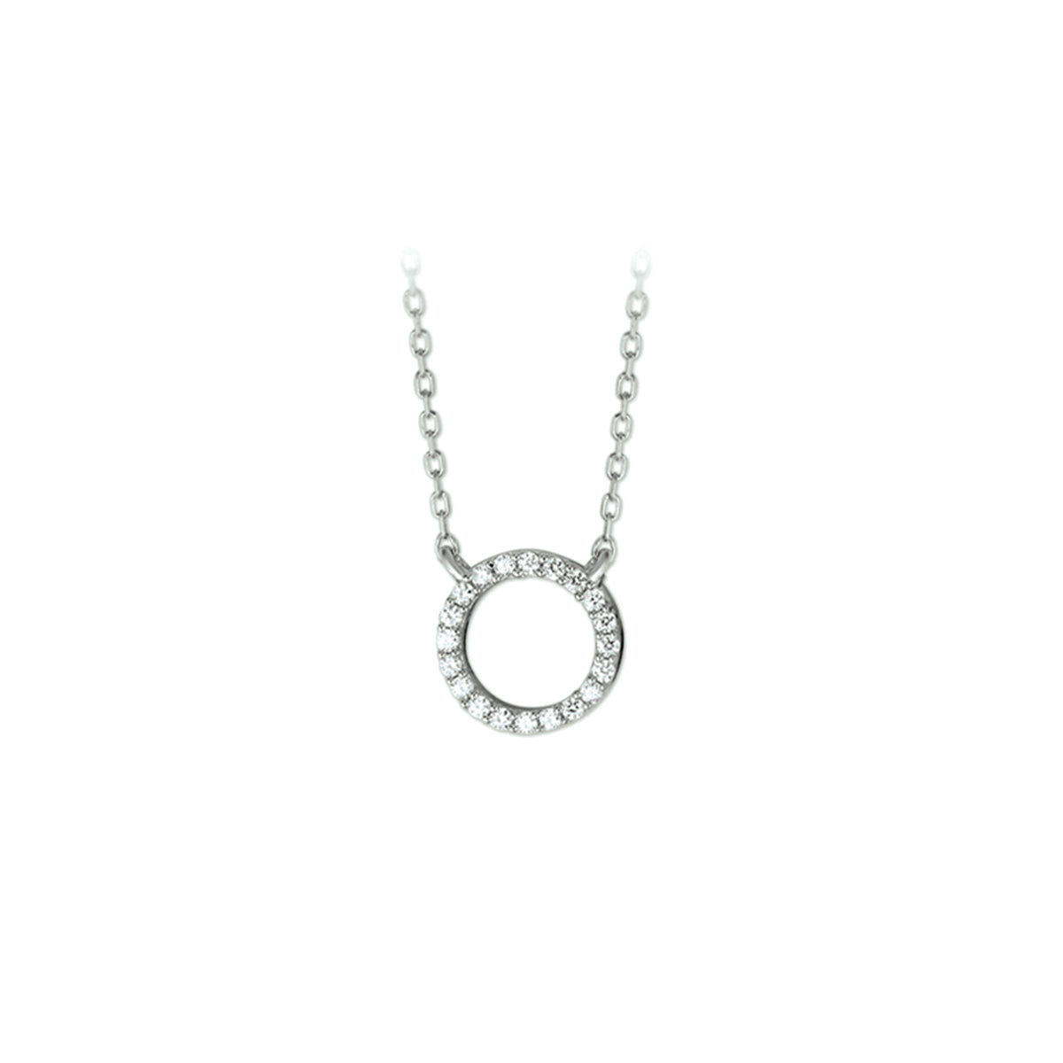 Collier zirkonia 1,1 mm 40 + 4 cm zilver gerhodineerd